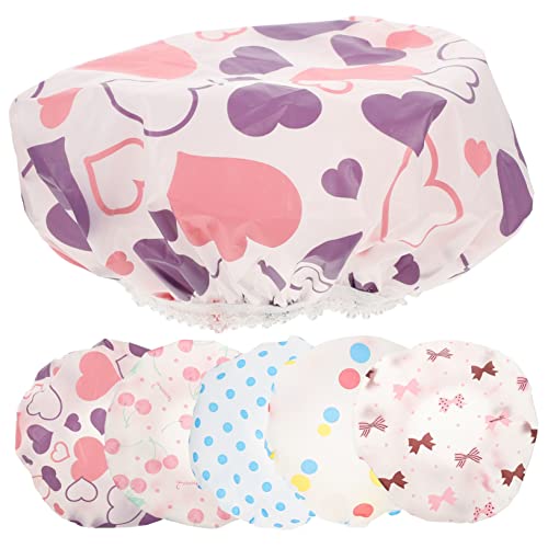 minkissy 6stücke Duschkappe Für Junge Mädchen Mit Elastischem Band Wiederverwendbare Kinderbadehauben Zum Baden Schlafen Und Spielen Haare Trocken Halten von minkissy