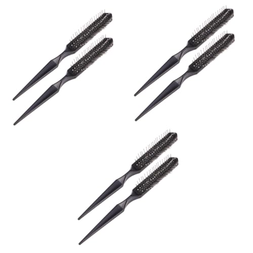 minkissy 6stücke Professionelle Perückenbürste Mit Spitzem Ende Haarverlängerungsbürste Für Damen Und Mädchen Schwarz Anti-statik Schonend Für Dickes Und Feines Haar Für von minkissy