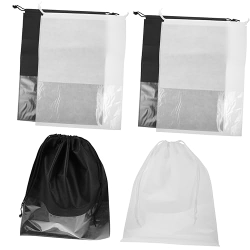 minkissy 6stücke Schuhbeutel Mit Kordelzug Aus Vliesstoff Und Leicht Und Wiederverwendbar Mit Transparentem Fenster Für Einfache Identifizierung Für Damen Und Herrenschuhe Sowie von minkissy