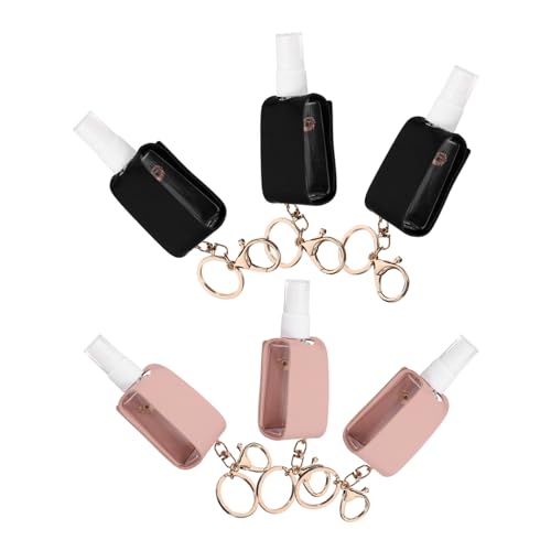 minkissy 6stücke Wiederverwendbare Handflaschen Mit Abdeckungen Leere Reiseträgerflaschen Befestigbar An Rucksack Kinderwagen Und Mehr Für Handlotion Ätherische Öle Shampoo Und Andere von minkissy