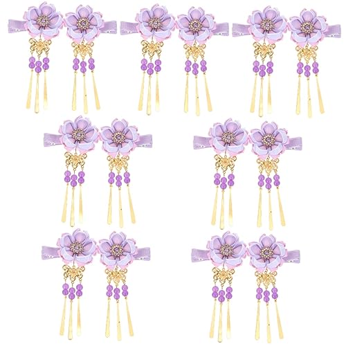 minkissy 7 Paare Haarnadel Haarschmuck Bettwäsche Aus Baumwolle Stirnband Violett Kind Japanischer Stil von minkissy