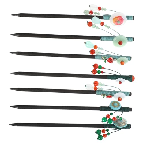 minkissy 7 Stück Vintage Haarschmuck Teiliges Holz Haarstäbe mit Tassel Haarschmuck für Damen und Mädchen Vielseitige Haarnadeln zum Hochstecken und Flechten Leichtes Design für Hochzeit von minkissy