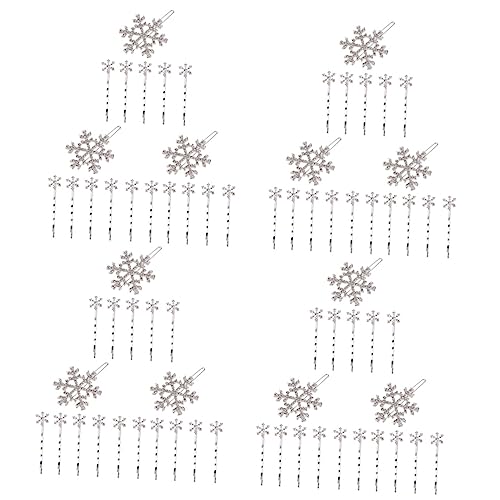 minkissy 72 Stk Haarnadel Strass Braut Haarspangen Schneeflocken-haaraccessoires Schneeflocke Haarschmuck Mädchen Haarspangen Aus Strass Weiß Fräulein Schmücken Legierung Kristall von minkissy