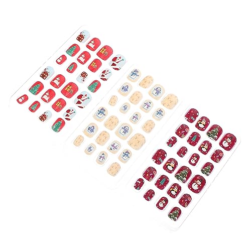 minkissy 72stücke Weihnachts-falschnägel Für Mädchen Vollständige Abdeckung Bunte Designs Für Festliche Maniküre Für Mädchen Einfacher Spaß Für Ganze Familie von minkissy