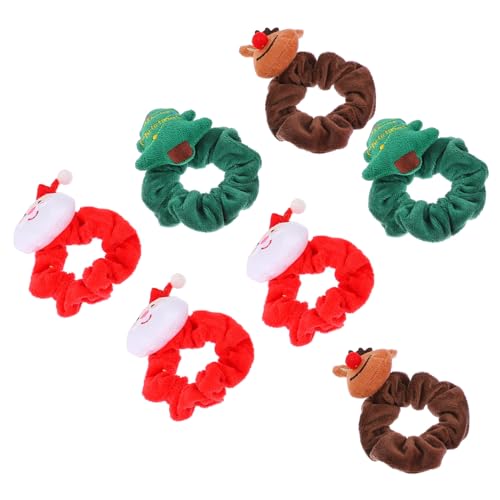 minkissy 7pcs christmas headdress decorative hair ties elastic hair bands hair ponytail christmas hair accessories christmas elastic christmas hair rope Xmas Headdress Hair Rings Hair Ropes von minkissy