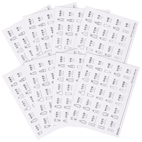 minkissy Badezimmer-etiketten 8 Bögen Selbstklebende Aufkleber Für Hautpflegeprodukte Etiketten Für Kosmetikprodukte Leicht Abziehbar Und Stabil von minkissy