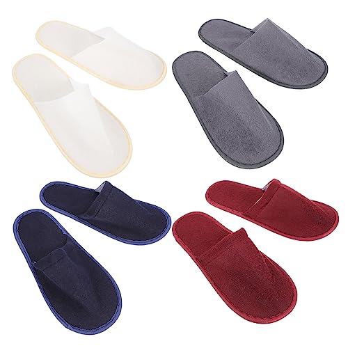 minkissy 8 Paare Hausschuhe Fuß Messgerät Schlupf Pantoffel Plüschpantoffeln Für Frauen Badeschuhe Weicher Pantoffel Badezimmer Chappal Frauen-slipper Haushalt Gezogenes Tuch Baumwolle von minkissy