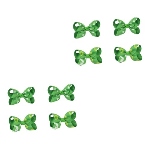 minkissy 8 Stk Haarschmuck Styling-haarspangen Kleeblatt Haarspange Haarschleifen Aus Ripsband Haarnadel Für Mädchen St. Patricks Day Accessoires Für Kinder Yingschi 8cm Ausgabekarte von minkissy