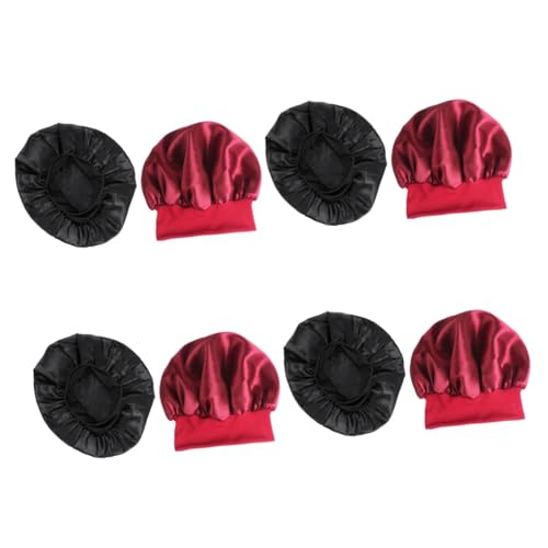 minkissy 8 Stk Nachtmütze Haarschutzmütze Hut Mit Lockigem Haar Schlafmützen Bandana Für Männer Haarhaube Aus Seide Herrenhüte Badekappe Haarpflege Stirnband Polyester Fräulein von minkissy