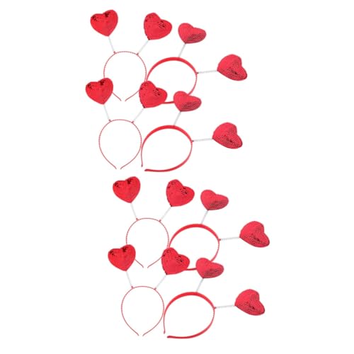 minkissy 8 Stk Stirnband Herz Haarreifen Herz-stirnbänder Für Frauen Herz-stirnbänder Für Mädchen Valentinstag-stirnbänder Für Frauen Pailletten Haarreifen Fräulein Plastik Amor Liebe von minkissy