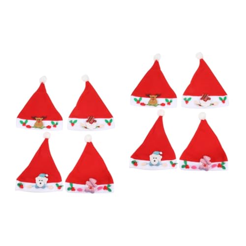 minkissy 8 Stk Weihnachtsmütze Für Kinder Kostümhaube Hüte Für Kinder Rote Weihnachtsmütze Baby-weihnachtsmütze Weihnachtskopfbedeckung Für Kinder Kreative Weihnachtsmütze Festivalbedarf von minkissy