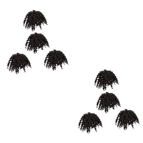 minkissy 8 Stk kurzer Perückenzopf Haar schwarze Perücken lockige Perücke Häkelnadel Afro-Perücken Bombendrehung synthetische Zöpfe flechten Afrika Hochtemperatur-Chemiefaser-Yaka-Seide von minkissy