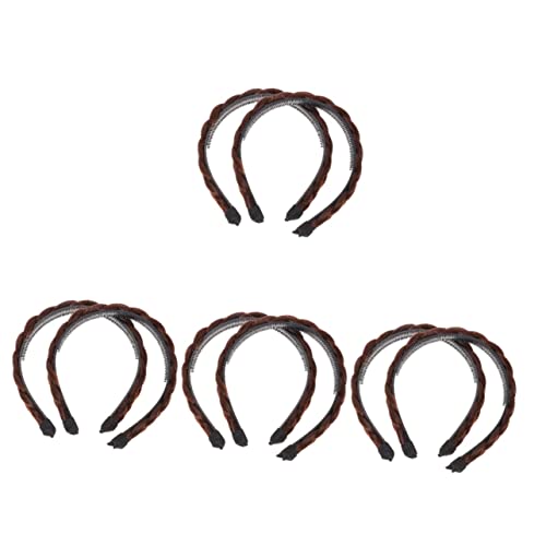 minkissy 8 Stk Geflochtenes Stirnband Mädchen Stirnbänder Stylische Stirnbänder Für Damen Gefälschtes Zopfstirnband Zöpfe Haarband Haar Klammern Hochtemperaturdraht Haargummi Weben Fräulein von minkissy