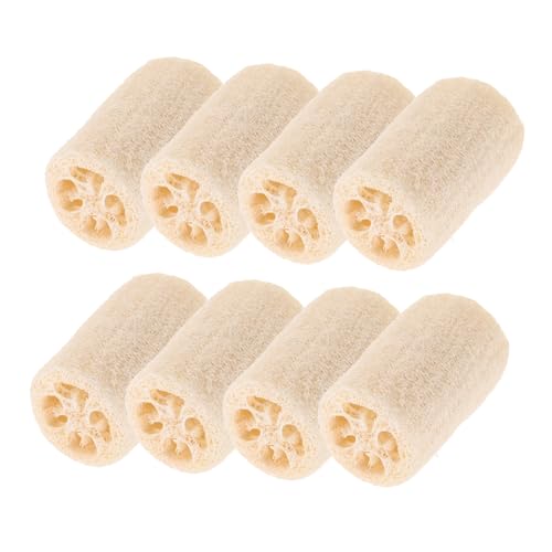 minkissy 8 Stück Luffa-Badetuch Spülbeckenbürste Spülbürste Dusche Loofah Rückenschrubber aus natürlichem Luffa Geschirrspül Bad loofah natürlich Peeling Küchengericht Beige von minkissy