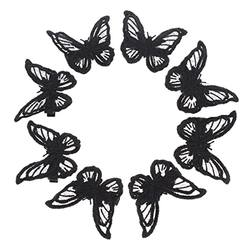 minkissy 8st Schmetterlings-haarspange Schwarze Clips Haar Klammern Haarschmuck Für Mädchen Halloween-haarnadel Haarspangen Krallenklammern Jahrgang Kind Kleiner Schmetterling Metall von minkissy