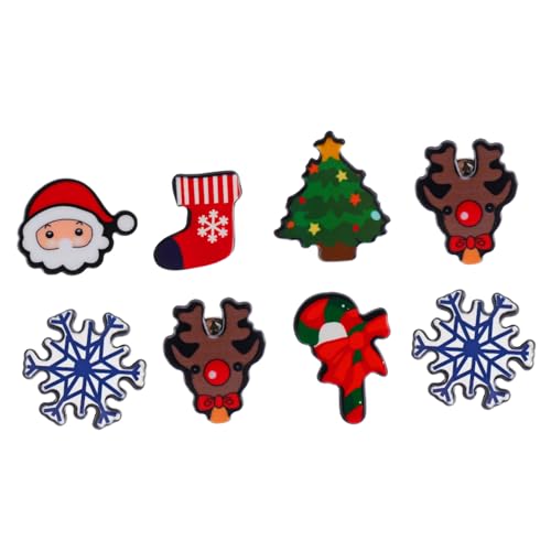 minkissy 8 Stück Teiliges Weihnachtsbroschen Cartoon Stil Niedliche Anstecknadeln für Weihnachts und Kinderparty Festliche Kleidung und Kostümzubehör von minkissy