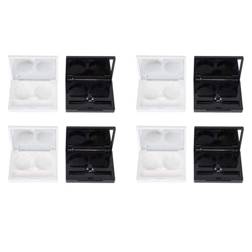 minkissy Tragbare Lidschatten-make-up-box 2-farbige Lidschatten-leere Schalen 8-teiliges Lippenstift-behälter-set von minkissy