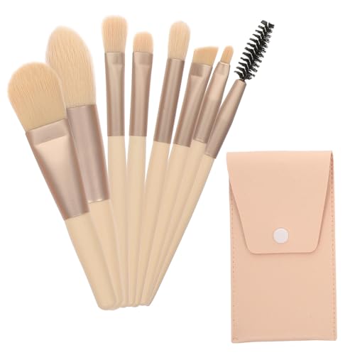 minkissy 8-teiliges Mini-make-up-pinsel-set Mit Holzgriff Lidschatten Rouge Loses Make-up-zubehör Für Damen Tragbar von minkissy