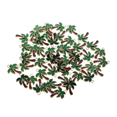 minkissy 80 Stück Teiliges Kokosnussbaum Anhänger Emaillierte Hawaii Palm Tree Charms für Diy Schmuckherstellung Leichte Schlüsselanhänger Halsketten Ohrringe Armbänder Zubehör von minkissy