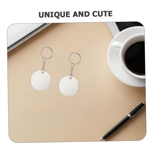 minkissy 80 Stück Teiliges Transparente Runde Anhängerrohlinge Leichte DIY Blanko Schlüsselanhänger für Gravur Sublimation und Bastelprojekte Robust und Kratzfest von minkissy