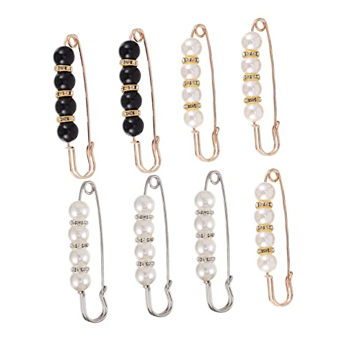 minkissy 8stücke Elegante Perlenbroschen Für Damen Stilvolle Anstecknadeln Aus Legierungsmaterial Strapazierfähig Und Leicht Als Dekoration Für Kleider Schals Und Kragen von minkissy