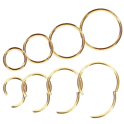 minkissy 8stücke Goldener Nasenring Mit Spiral Und Ringdesign Hochglanzpoliert Rostfrei Für Damen Und Mädchen Als Alltag Und Partyaccessoire Als Für Verschiedene Anlässe von minkissy