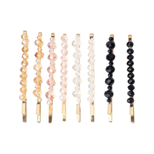 minkissy 8pcs Strass Haarspange Haar Clips Elegante Bobby Für Frauen Perlen Haar Zubehör Für Party von minkissy