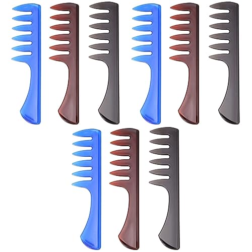 minkissy 9 PCS combs for men mens comb wide tooth comb men Fork Comb Salon Hair Styling Combs Detangling Brush Hair Comb Hairdressing Accessories Hair Spary Comb man set big back von minkissy