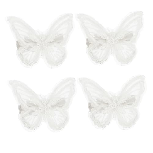minkissy Spitzen-schmetterlings-haarnadel 9 Paar Bestickte Schmetterlings-haarschleifen Mädchen-haarspangen Schleifen Haarspangen Weißes Set von minkissy