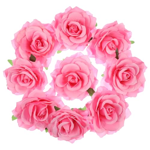 minkissy 9St Rosenbrosche Deko-Schlüsselanhänger Gedenkdekoration doppelseitiger Schleifstein Blumenbrosche Mehrzweck Brosche Sommer Haarnadel Accessoires für Partykleidung Stoff Rosa von minkissy