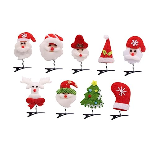 minkissy 9stücke Teiliges Weihnachts-haar Clips Form Von Santa Stern Schneeflocke Schneemann Und Reh Dekorativer Haarschmuck Für Frauen Und Mädchen Für Festliche Anlässe von minkissy