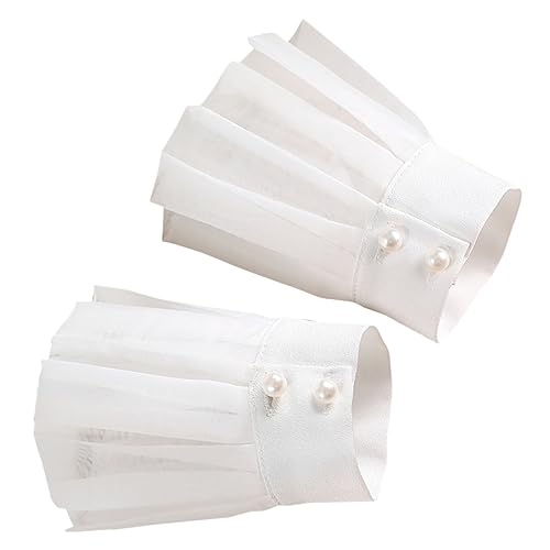minkissy Abnehmbare Damen Handgelenkmanschetten aus Feiner Spitze Falsche Ärmel für Kleider und Pullover Netzstoff Verzierung Vielseitiges Modeaccessoire für Formelle Anlässe und von minkissy