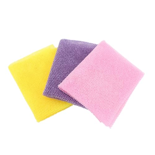 minkissy Afrikanischer Badeschwamm 3 Stücke Wiederverwendbarer Peeling Netzschwamm für Rücken Nacken und Beine Effektives Körperpeeling Handtuch für Dusche von minkissy