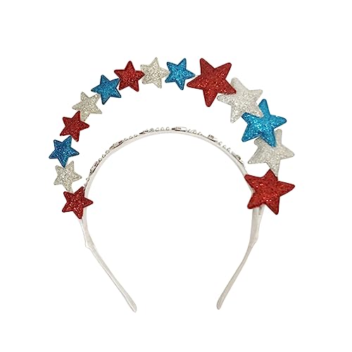 Amerikanische Patriotische Geschenke Amerikanische Geschenke Pom Pom Headbopper Geburtstags-stirnband-star Glitzerndes Haar Sterne Haarreifen Valentinstag Haarband Kopfhörer Krone von minkissy