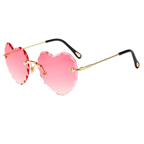 minkissy Anti-uv-brille Geformt Polarisierte Damen Herz Frauen Party Verschönert Randlos Getönte Sonnenbrillen Brillen Uv Trendy Rahmen Sonnenbrillen Für Damen von minkissy