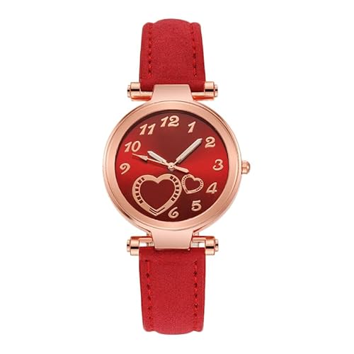 minkissy Armbanduhr mit romantischem Herz-Design, Modeschmuck für den täglichen Gebrauch, bequemes rotes Armband für Liebhaber und Freunde, rot, 23.5X3.4X1CM, Armband von minkissy