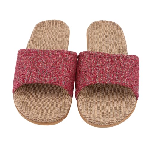 minkissy Atmungsaktive Leinen hausschuhe für Schweißabsorbierend Rutschfest Leichte Indoor slipper in Rot Komfortable und Langlebige Hausschuhe für Zuhause und Gäste von minkissy
