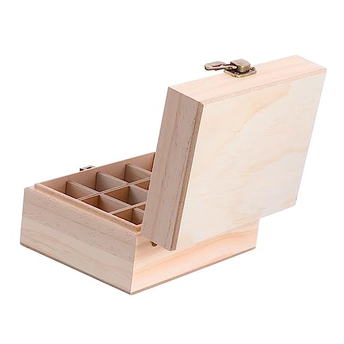 minkissy Holzbox Für Ätherische Öle Mit Abnehmbarer Struktur Platzsparendes Öltragetasche Feine Verarbeitung Für Aromatherapie Flaschen Organizer Schützt Öl Vor Sonnenschäden von minkissy