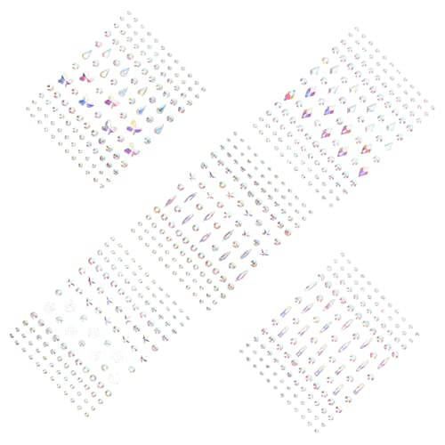 minkissy 5blätter Teiliges Gesichts-juwelen Aufkleber Strasssteine Für Augenbrauen Gesicht Und Festivals Selbstklebend Einfach Zu Entfernen Vielseitig Für Kostümpartys Und Hochzeiten von minkissy