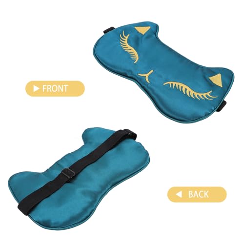 minkissy Augenmaske Schlafmaske aus Künstlicher Seide Verstellbar Blickdicht Weiche Schlafbrille für Damen und Herren bei Schlaflosigkeit und Trockenen Augen Cartoon Katze Design von minkissy