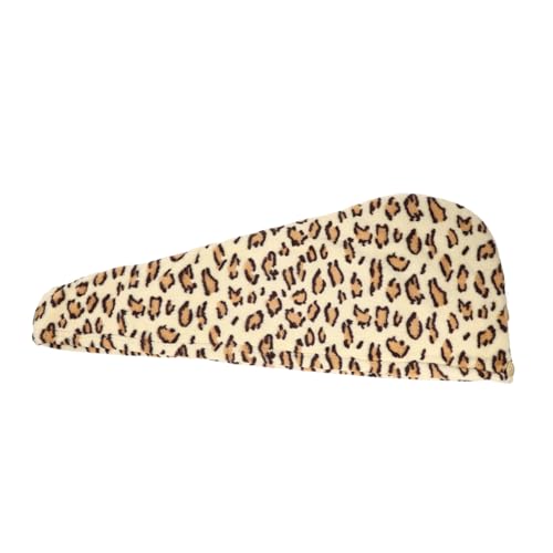 minkissy Badetrockenhandtuch Für Haar Wasserabsorbierendes Korallenveloursleinen Leopardenmuster Trockenhut Für Haare Schnell Trocknendes Handtuch von minkissy