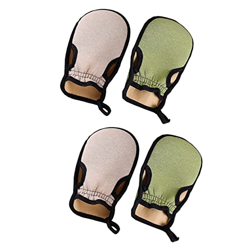 minkissy 4stücke Duschhandschuh Badehandschuhe Für Rücken Peeling-handschuhe Körpermassage-handtuch Bad-zubehör Material Waschbar Mehrzweck von minkissy