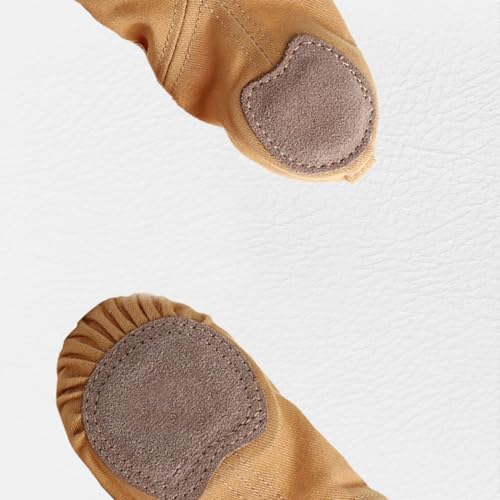 minkissy Ballettschuhe Damen Vollstretch Ballettschläppchen mit Rutschfester Sohle Professionelle Tanzschuhe für Yoga Ballett Modern Dance Camel von minkissy