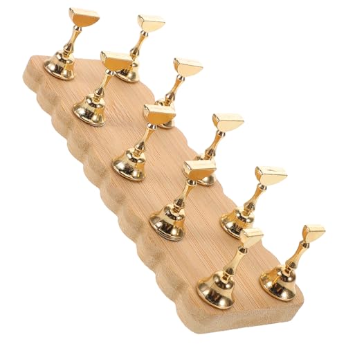 minkissy Basis Für Die Maniküre-praxis Drücken Sie Auf Den Nagelständer Poster-kit Concealer Puder Schaukelpferd Maniküre Gefälschte Nägel Wimpernmodelle Babygriff Yellow Hölzern von minkissy