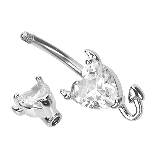 minkissy Bauchnabelpiercing Damen Teufel Design Bauchnabelring mit Zirkonia Eleganter Schmuck für Frauen für Strandpartys und Cosplay Hautfreundlich und von minkissy
