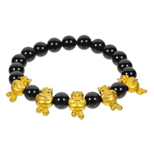 minkissy Beaded Armband Jahr Hasen Schmuck mit Kaninchen Anhänger Glücksbringer und Schutz Dehnbar für Damen und Herren Stilvolles zu Neujahr Geburtstag Valentinstag von minkissy