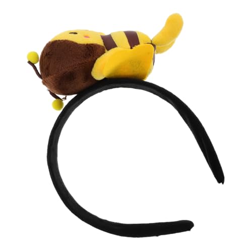 minkissy Biene Stirnband festival zubehör plüsch biene festival kopfbedeckung biene kopfschmuck Bienen Outfit Plüsch-Tier-Stirnband Cosplay-Haarreifen Biene Kostümzubehör Plastik von minkissy