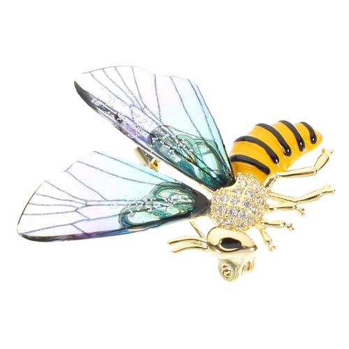 minkissy Bienenbrosche mit Transparenten Acrylflügeln Gold Überzogene Anstecknadel Modisches Schmuckaccessoire für Damen Vielseitig Einsetzbar für Kleidung Taschen Schals und Besondere von minkissy