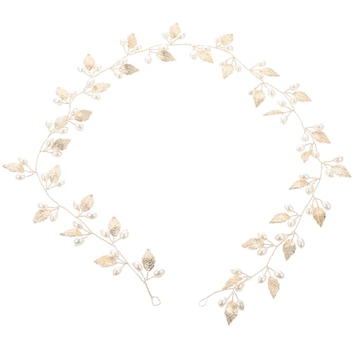 minkissy Blatt Braut Schmuck Braut Stirnband Hochzeit Kopfschmuck Strass Haarbänder Braut Haar Rebe von minkissy