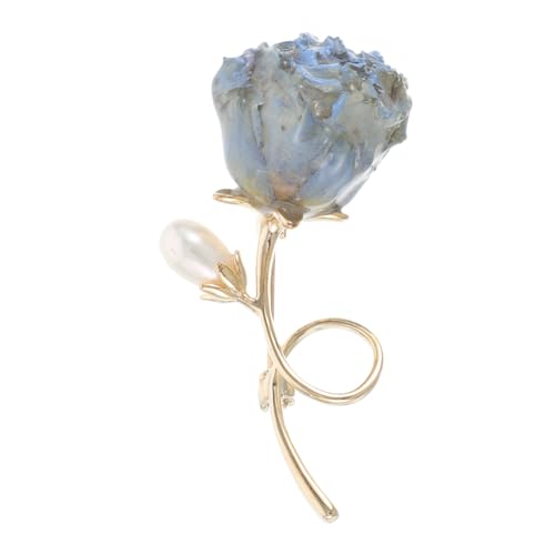 minkissy Blaue Rosenbrosche Damen Anstecknadel Blumenmotiv Leicht Vielseitig Tragbar für Kleider Mäntel Pullover und Schals Modisches Schmuckaccessoire von minkissy